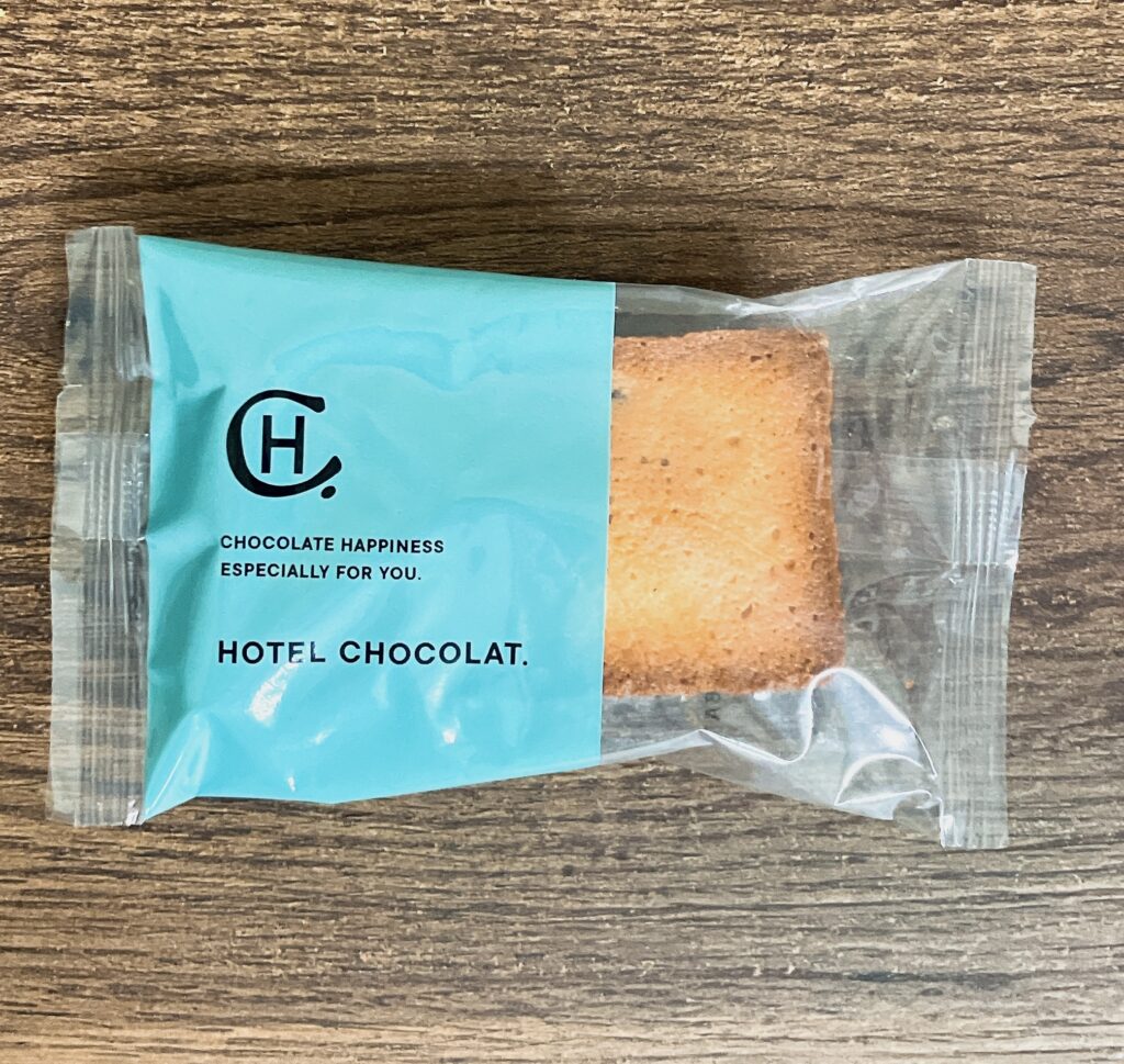 ホテルショコラ（Hotel Chocolat）のチョコチップフィナンシェ パッケージ表