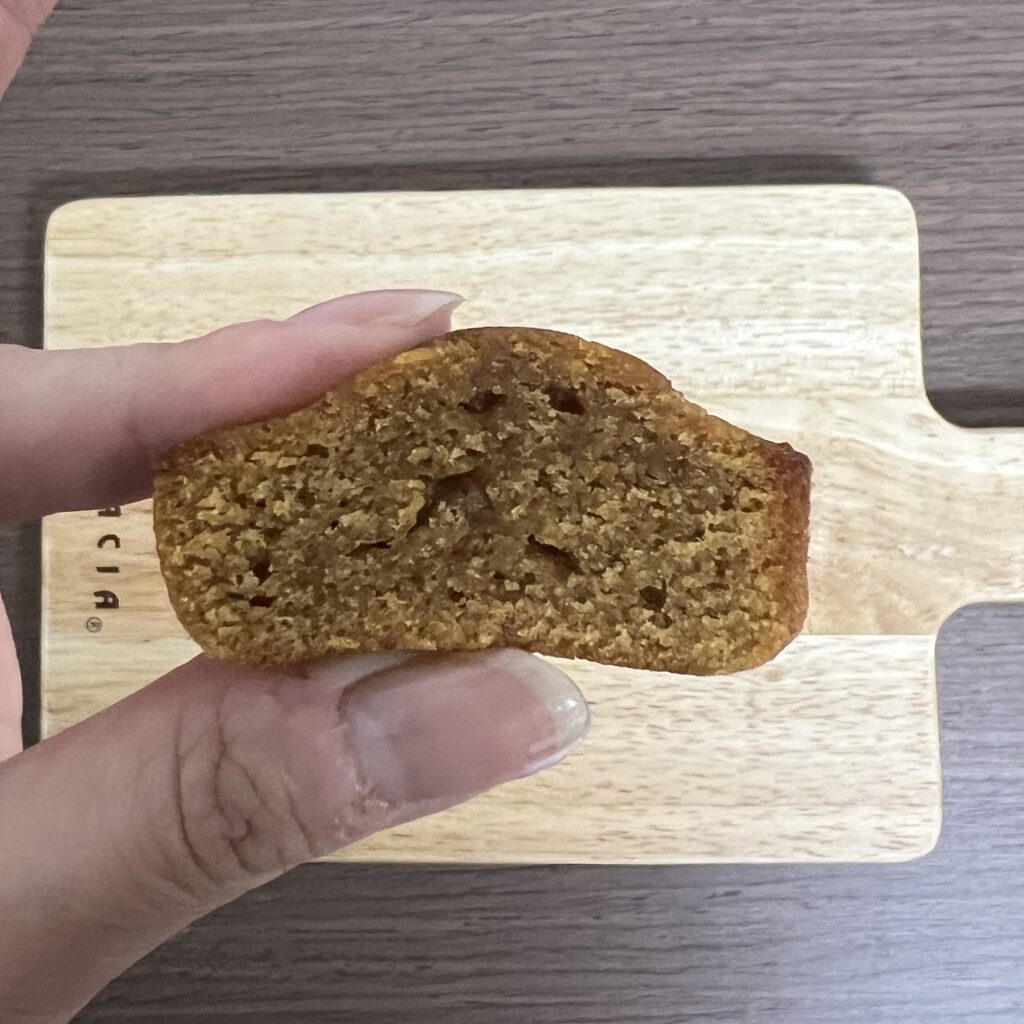 ハリーズレシピのハートのフィナンシェ キャラメル 断面