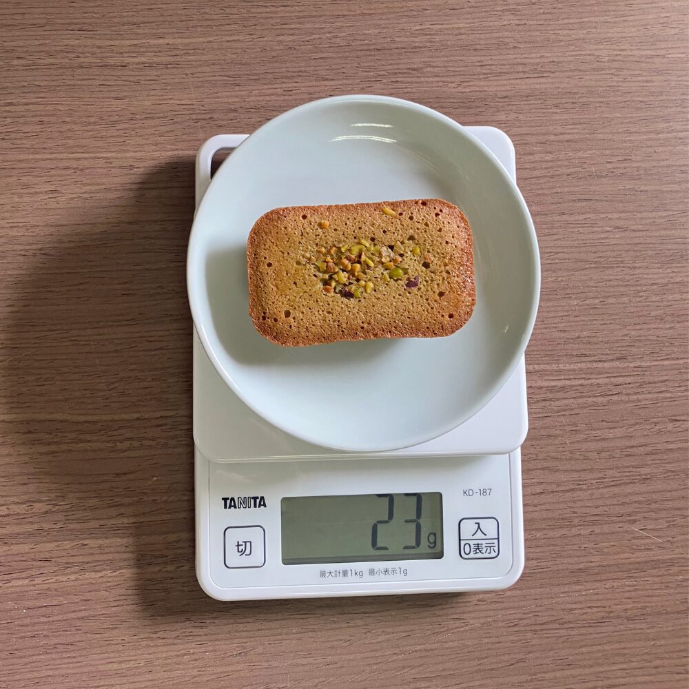 ピスタチオマニアのピスタチオフィナンシェ 重さ