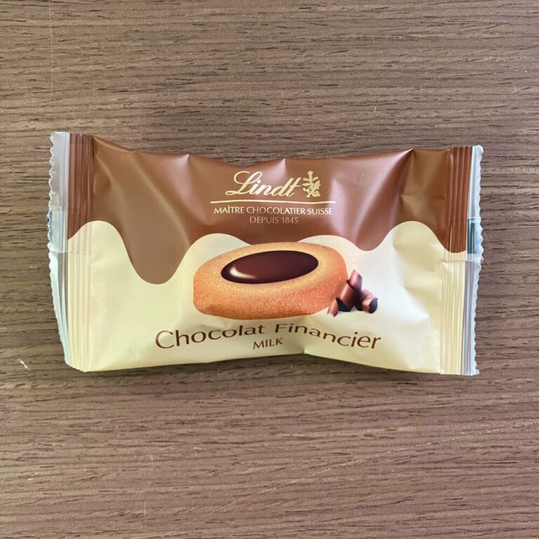 リンツ(Lindt)のリンツフィナンシェショコラミルク パッケージ表