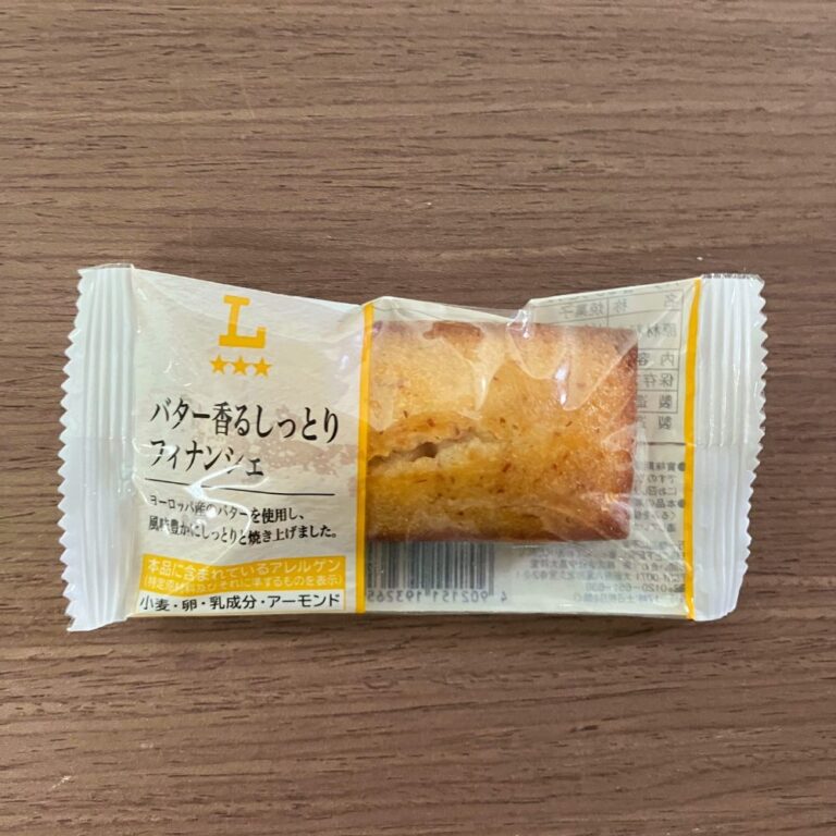 ローソンのバター香るしっとりフィナンシェ パッケージ表
