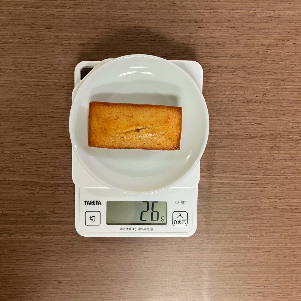 ローソンのバター香るしっとりフィナンシェ 重さ